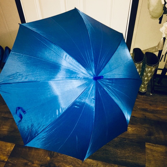 NEW IMPLIVA CANE HANDLE AUTO OPEN BLUE UMBRELLA - Picture 2 of 11